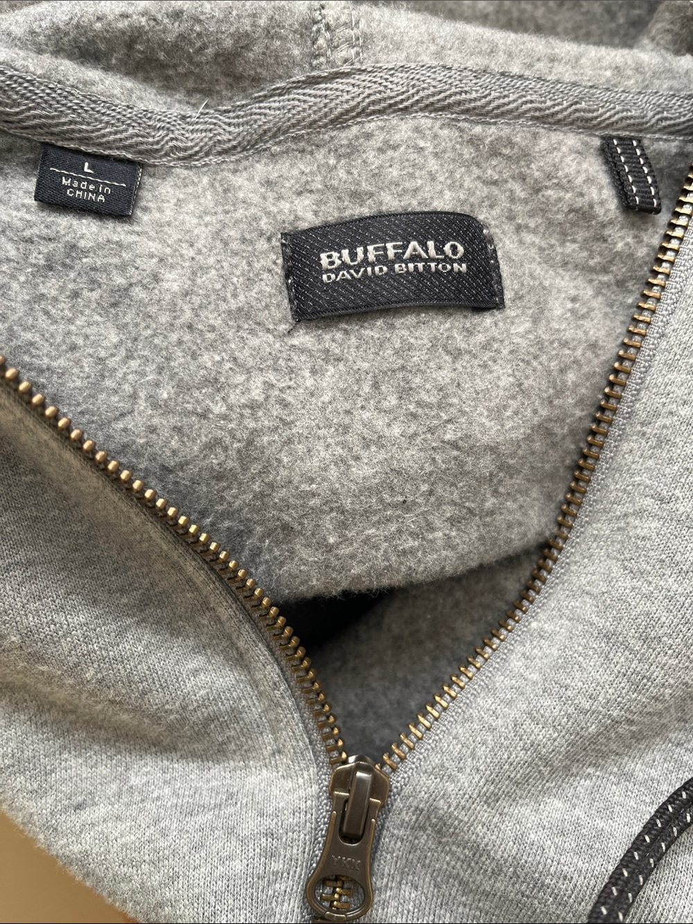 Buffalo David Bitton Quarter Zip Hooded Sweatshirt, Large